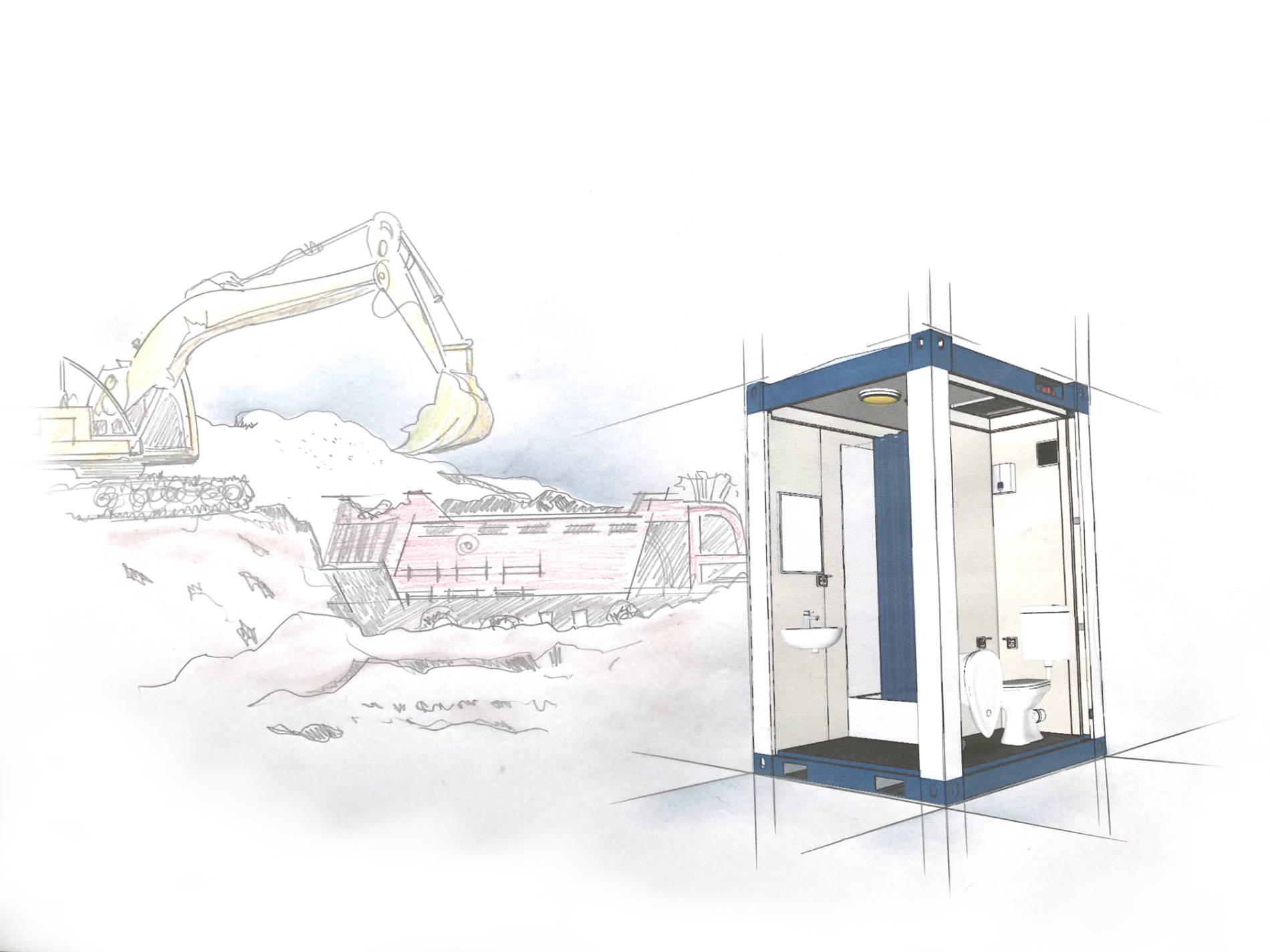 Toiletten Container - mobile Umkleiden - mobile umkleidekabinen