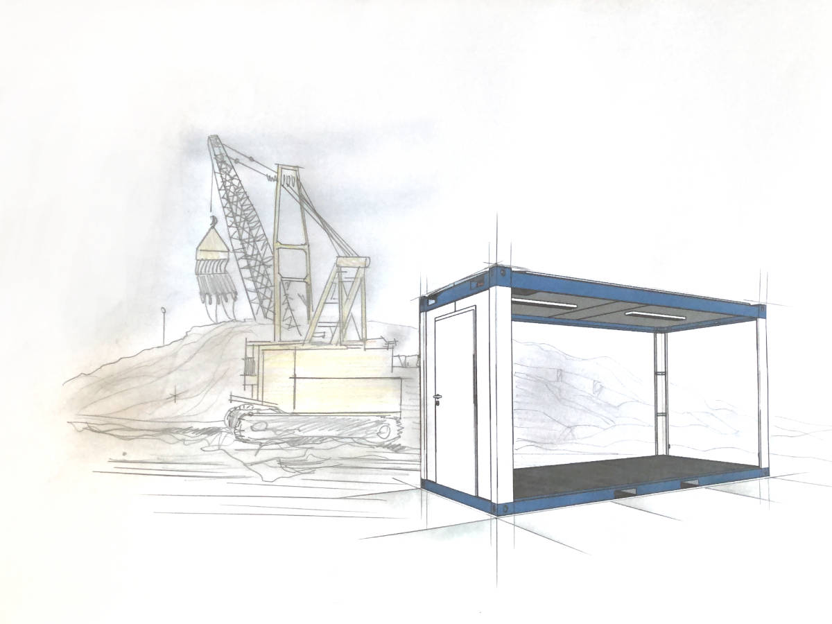 raumcontainer standard mit wc und kueche 20 ft - Container Anlage - bürocontainer preise -